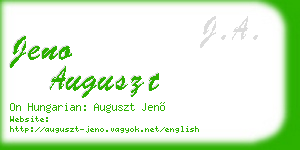jeno auguszt business card